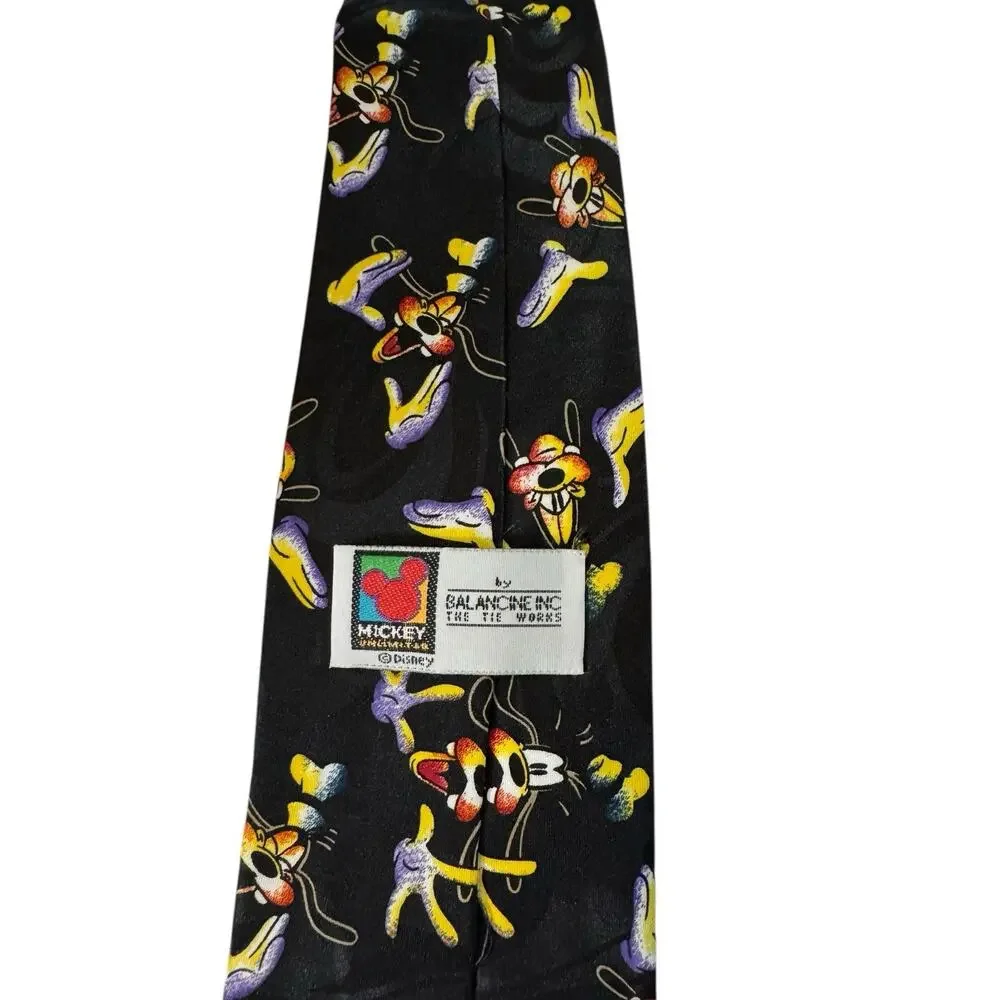 Disney Mickey Unlimited Balancine Goofy Faces Vintage Novelty Necktie